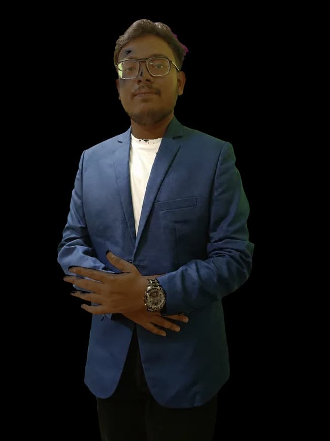 Aniket Chakraborty in a navy blazer